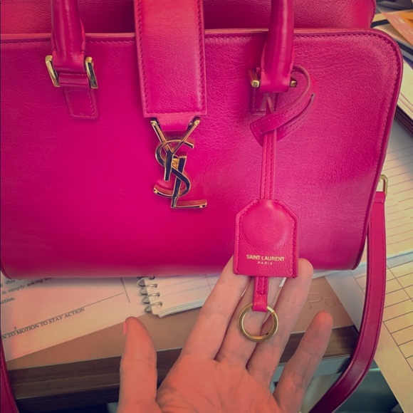 YSL Pink Monogram Calfskin Baby Cabas Bag - Picture 4 of 8